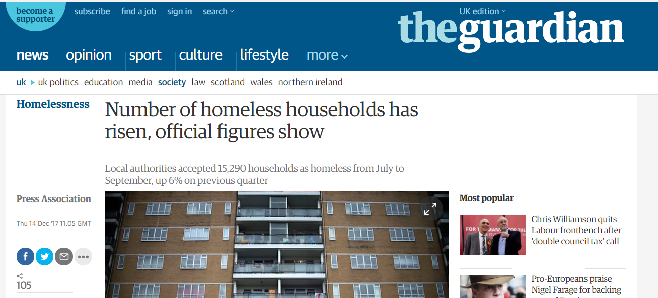 new homeless article